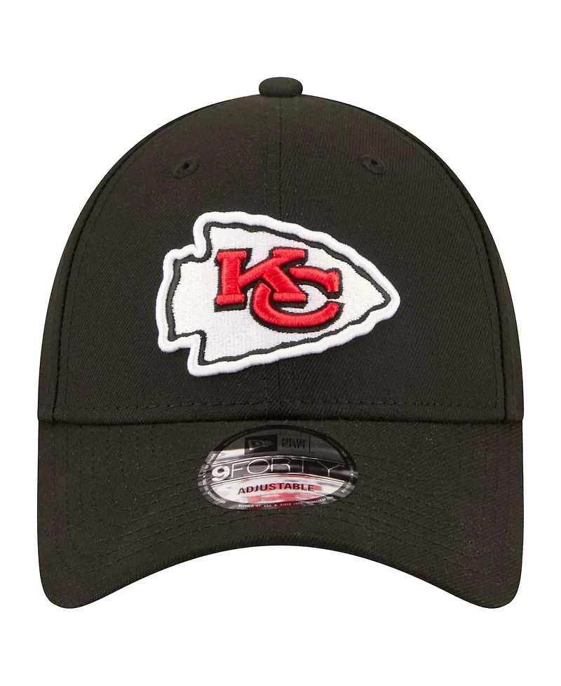 New Era Men's Black Kansas City Chiefs Core Team 9FORTY Adjustable Hat