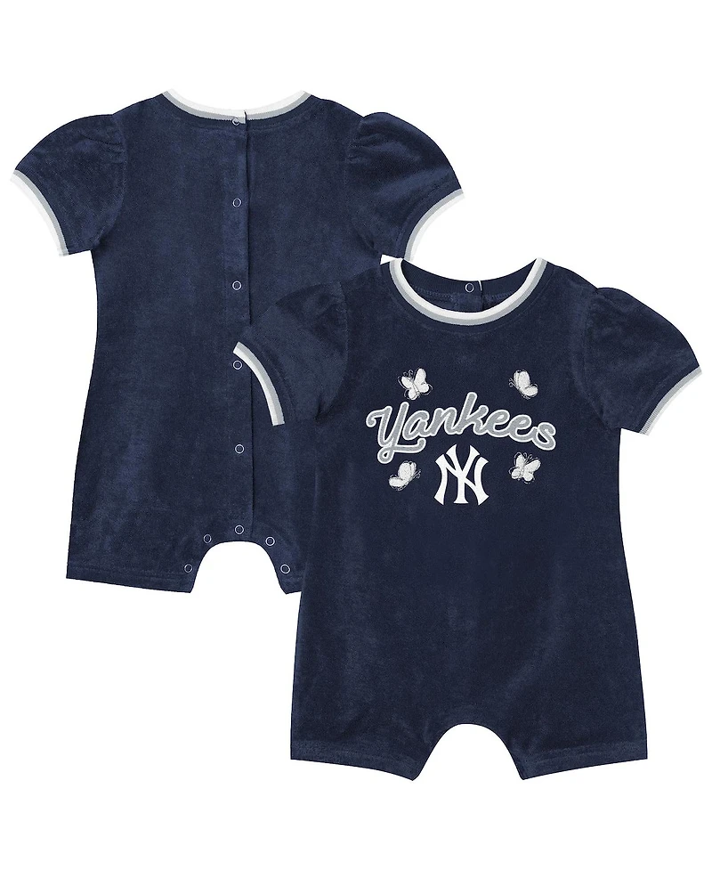 Outerstuff Baby Girls Navy New York Yankees Wind-Up Coverall Shorts