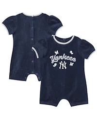 Outerstuff Baby Girls Navy New York Yankees Wind-Up Coverall Shorts