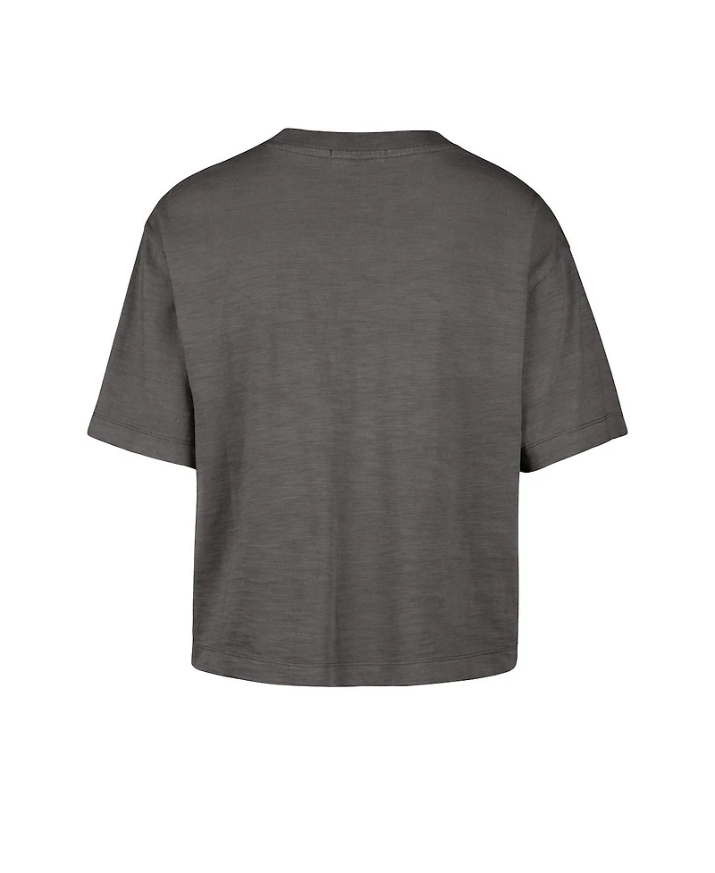 '47 Brand Women's Charcoal Pittsburgh Steelers Cropped Mindi Slub T-Shirt
