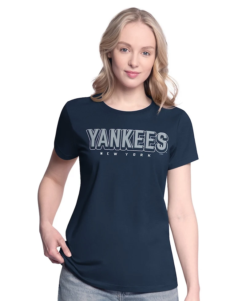 G-iii 4Her by Carl Banks Women's 2- Pack Navy/Heather Gray New York Yankees T-Shirt