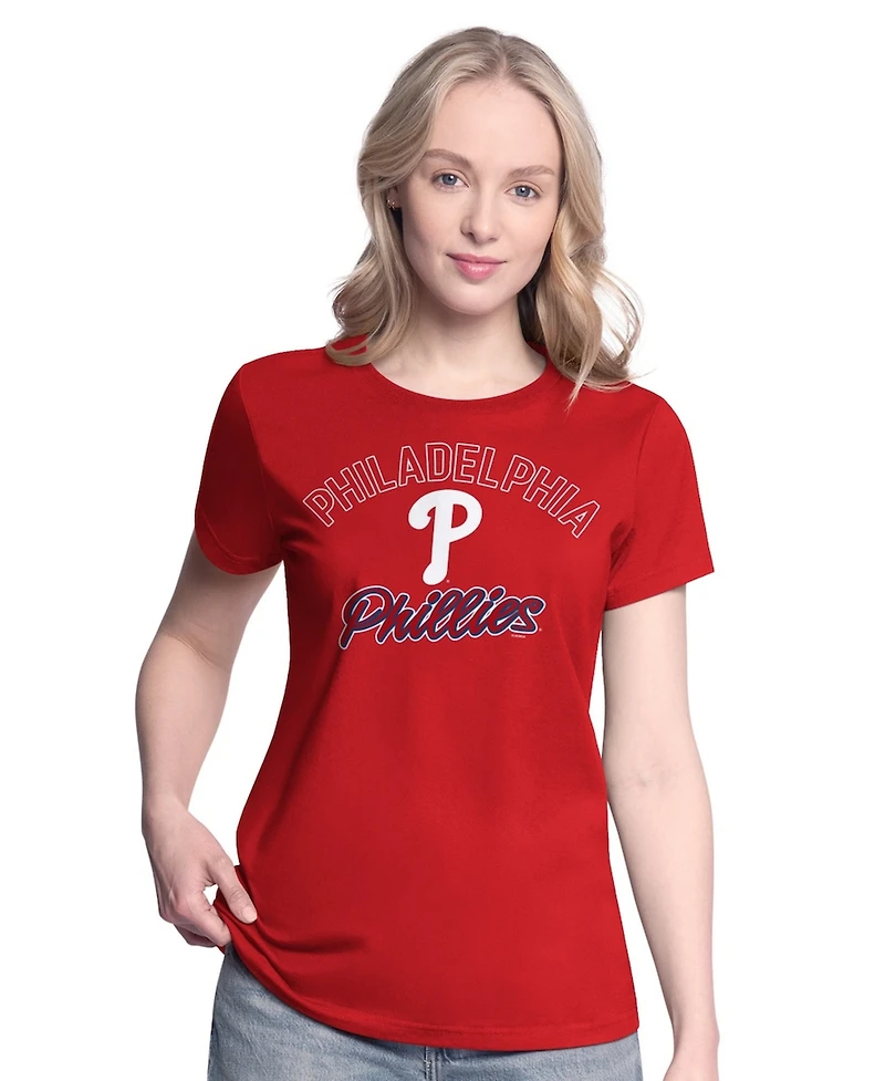 G-iii 4Her by Carl Banks Women's Red/Heather Gray Philadelphia Phillies Short-Sleeve and Long-Sleeve T-Shirt