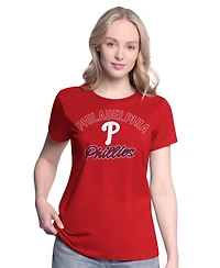 G-iii 4Her by Carl Banks Women's Red/Heather Gray Philadelphia Phillies Short-Sleeve and Long-Sleeve T-Shirt