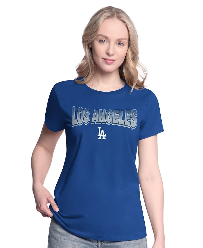 G-iii 4Her by Carl Banks Women's Royal/Bright Heather Ceramic Los Angeles Dodgers T-Shirt and Hoodie Combo Pack