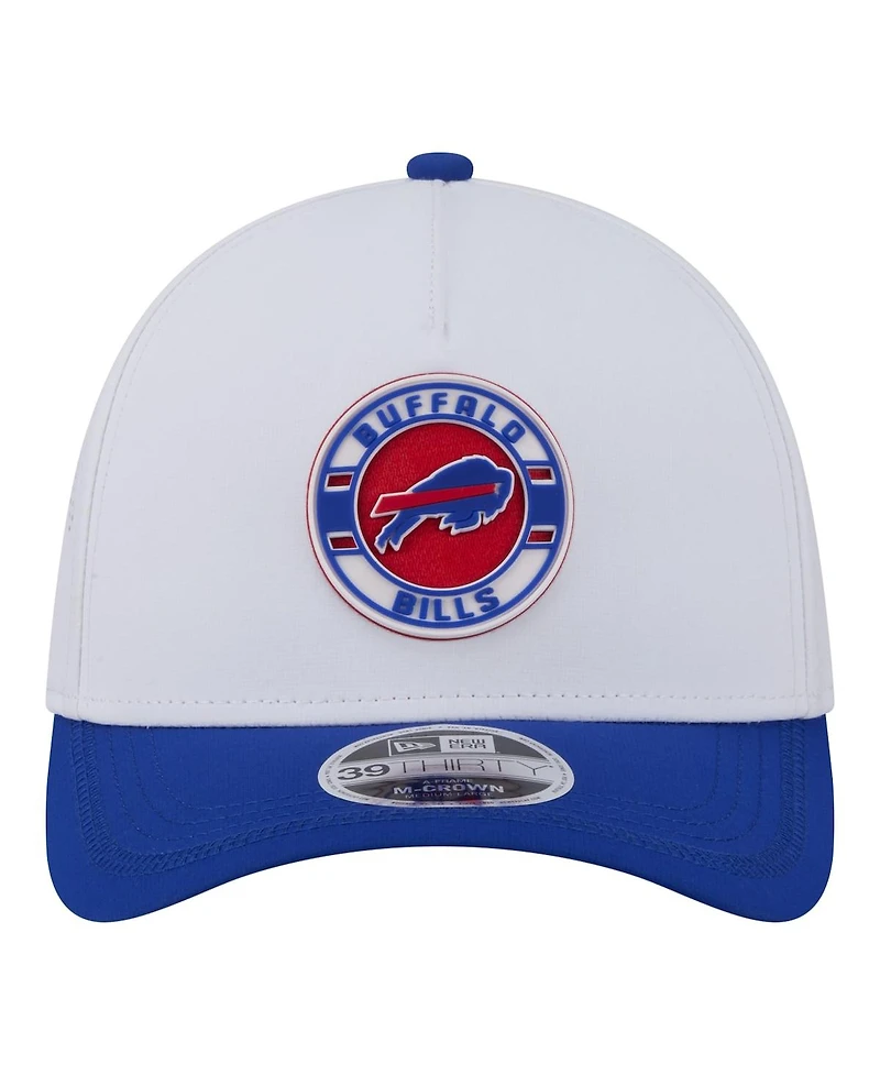 New Era Men's White/Royal Buffalo Bills Patch 39THIRTY A-Frame M-Crown Perforated Flex Hat
