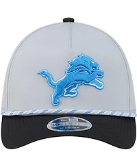 New Era Men's Silver/Black Detroit Lions Rope M-Crown A-Frame 39THIRTY Flex Hat