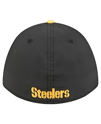 New Era Men's Black/Gold Pittsburgh Steelers Rope M-Crown A-Frame 39THIRTY Flex Hat