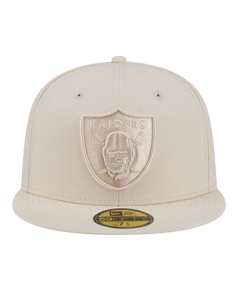 New Era Men's Cream Las Vegas Raiders Color Pack 59FIFTY Fitted Hat