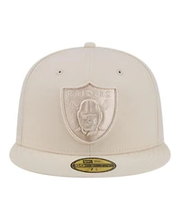 New Era Men's Cream Las Vegas Raiders Color Pack 59FIFTY Fitted Hat