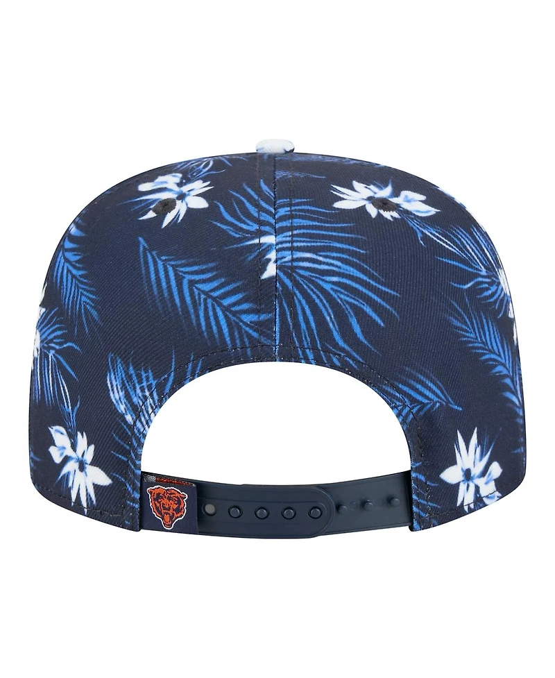 New Era Men's Navy Chicago Bears Palm Print A-Frame 9FIFTY Snapback Hat
