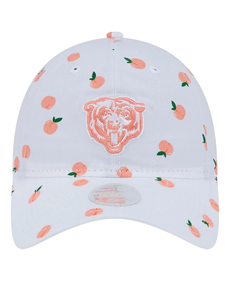 New Era Women's White Chicago Bears Fruit Pattern 9TWENTY Adjustable Hat