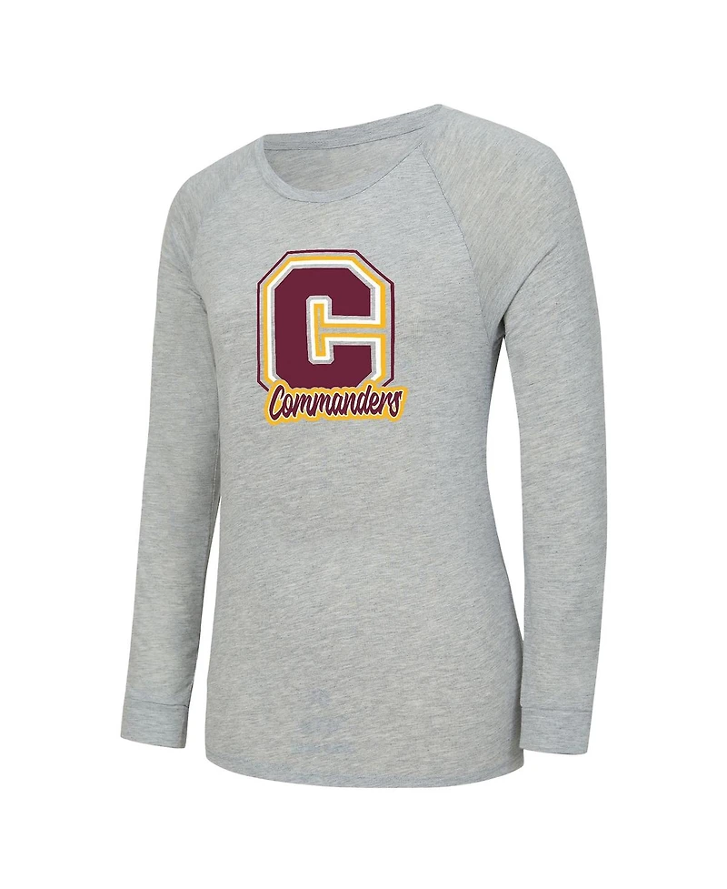 Concepts Sport Women's Heather Gray/Burgundy Washington Commanders Regulate Plaid Long-Sleeve T-Shirt and Shorts Sleep Set