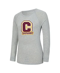 Concepts Sport Women's Heather Gray/Burgundy Washington Commanders Regulate Plaid Long-Sleeve T-Shirt and Shorts Sleep Set