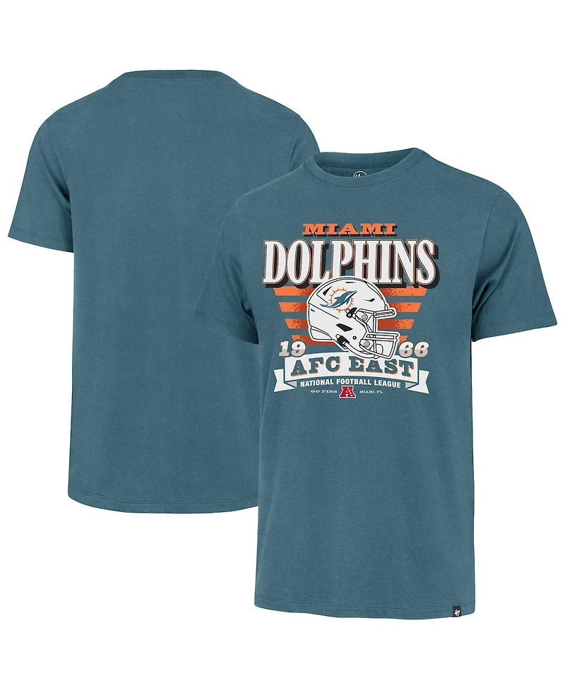 '47 Brand Men's Aqua Miami Dolphins Stripe Splash Franklin Throwback T-Shirt