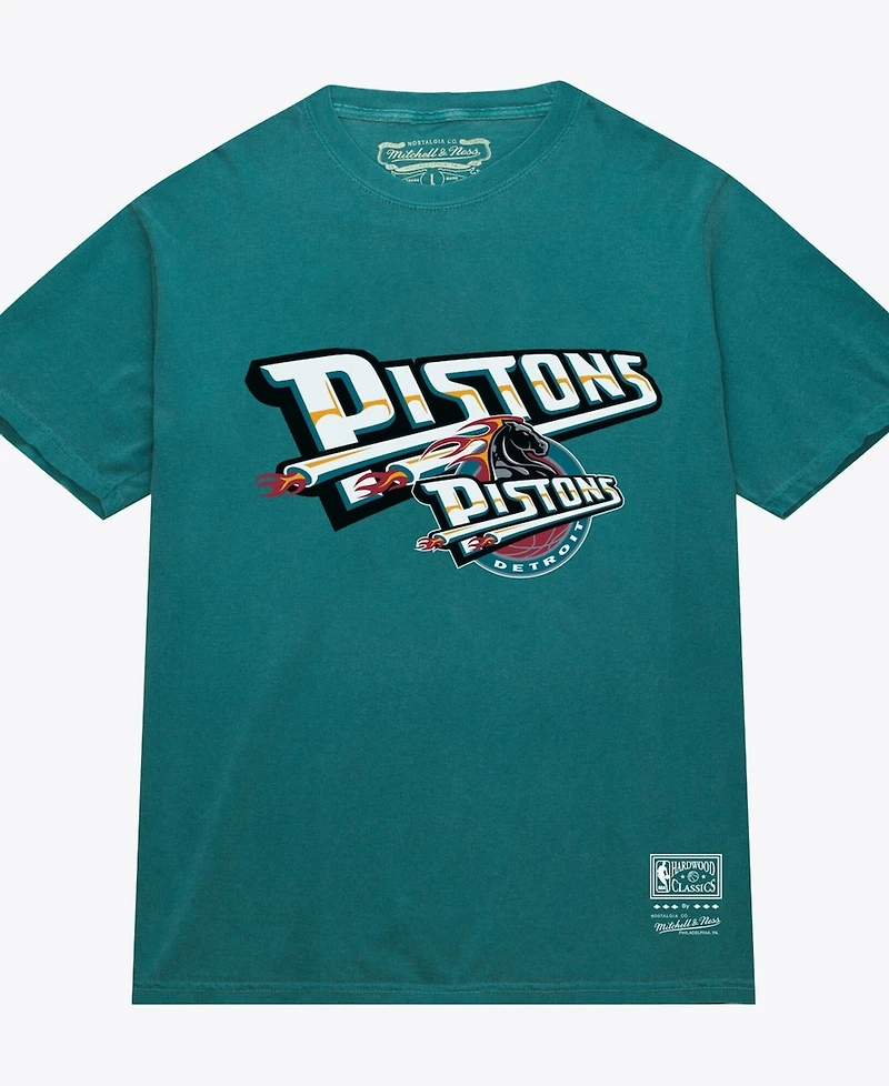 Mitchell & Ness Men's Teal Detroit Pistons Hardwood Classics T-Shirt