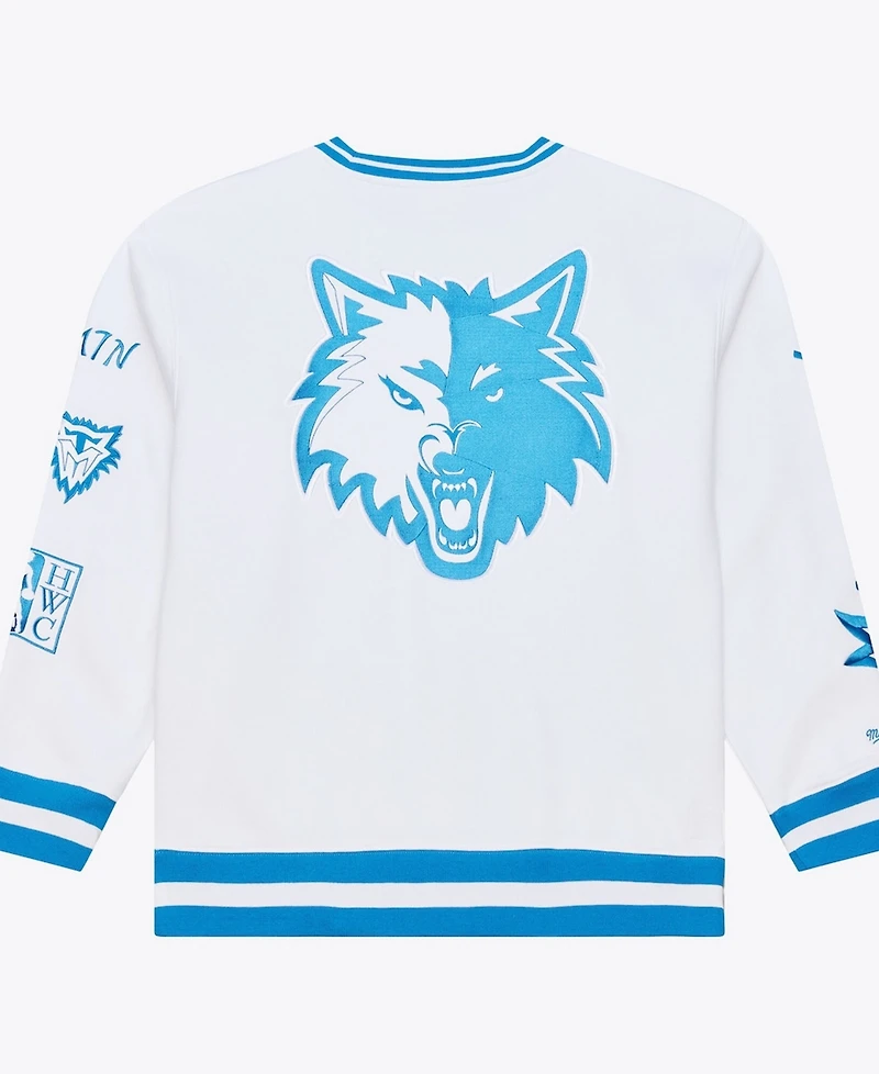 Mitchell & Ness Men's White Minnesota Timberwolves Arctic Fleece Sweatshirt
