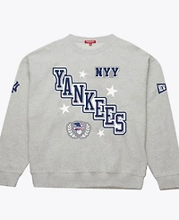 Mitchell & Ness Women's Heather Gray New York Yankees Pep Rally Sweatshirt