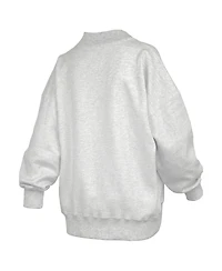 Pressbox Women's Heather Gray Lsu Tigers Reversible Sweatshirt