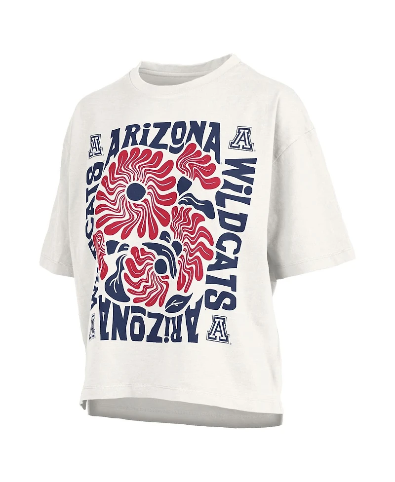 Pressbox Women's White Arizona Wildcats Elena Oversized Slub T-Shirt