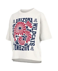 Pressbox Women's White Arizona Wildcats Elena Oversized Slub T-Shirt