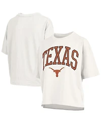 Pressbox Women's White Texas Longhorns Plus Size Nelson Motley Crew Oversized Slub T-Shirt