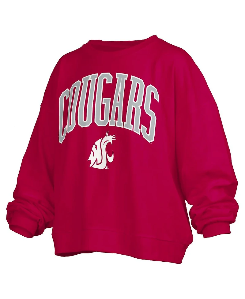 Pressbox Women's Crimson Washington State Cougars Janise Fleece Sweatshirt
