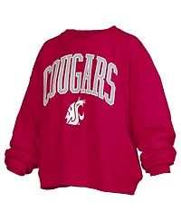 Pressbox Women's Crimson Washington State Cougars Janise Fleece Sweatshirt