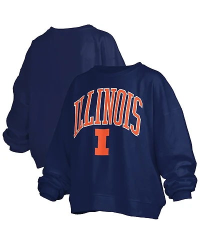 Pressbox Women's Navy Illinois Fighting Illini Janise Fleece Sweatshirt