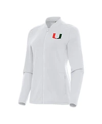 Antigua Women's White Miami Hurricanes Continual Full-Zip Jacket