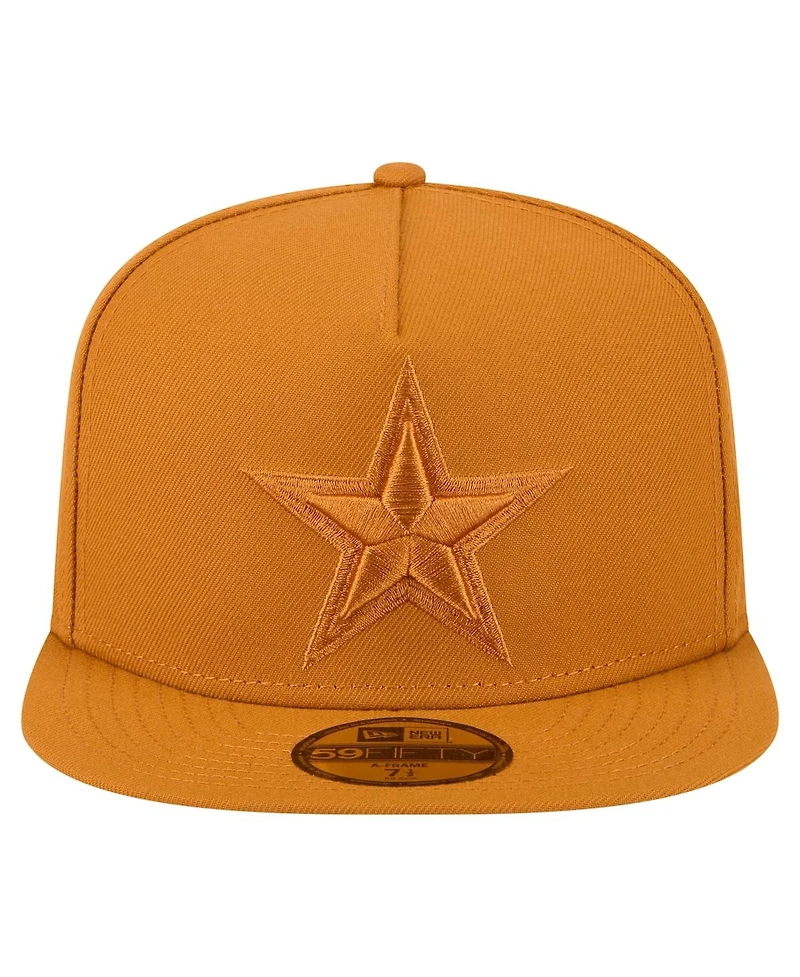 New Era Men's Brown Dallas Cowboys Color Pack A-Frame 59FIFTY Fitted Hat