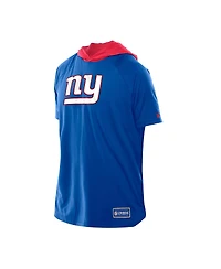 New Era Men's Royal York Giants Combine Authentic Hooded Raglan Short-Sleeve T-Shirt