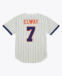 Mitchell & Ness Men's John Elway Cream Denver Broncos Name Number Mesh Fashion Jersey