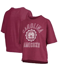 Pressbox Women's Garnet South Carolina Gamecocks Motley Crew Bishop Waist Length Oversized Slub T-Shirt