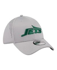 New Era Men's Gray New York Jets Perforated 39THIRTY Flex Hat