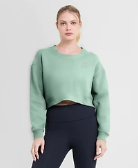Fanatics Women's Mint Chicago Cubs Studio Cropped Pullover Sweatshirt