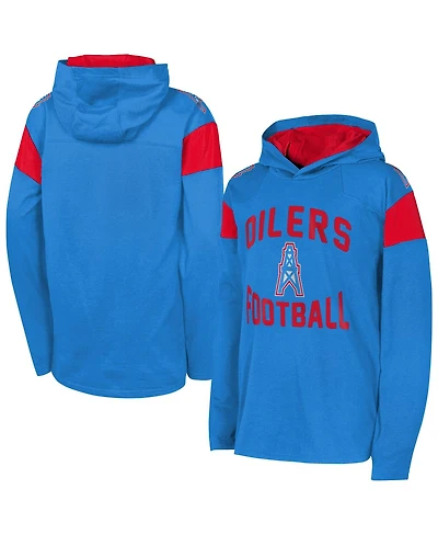 Outerstuff Big Boys and Girls Light Blue Houston Oilers The Champ is Here Retro Long Sleeve Hoodie T-Shirt