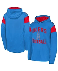 Outerstuff Big Boys and Girls Light Blue Houston Oilers The Champ is Here Retro Long Sleeve Hoodie T-Shirt