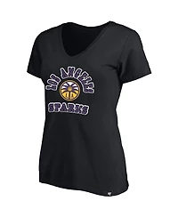 '47 Brand Women's x 47 Black Los Angeles Sparks Logo Lockup Plus V-Neck T-Shirt