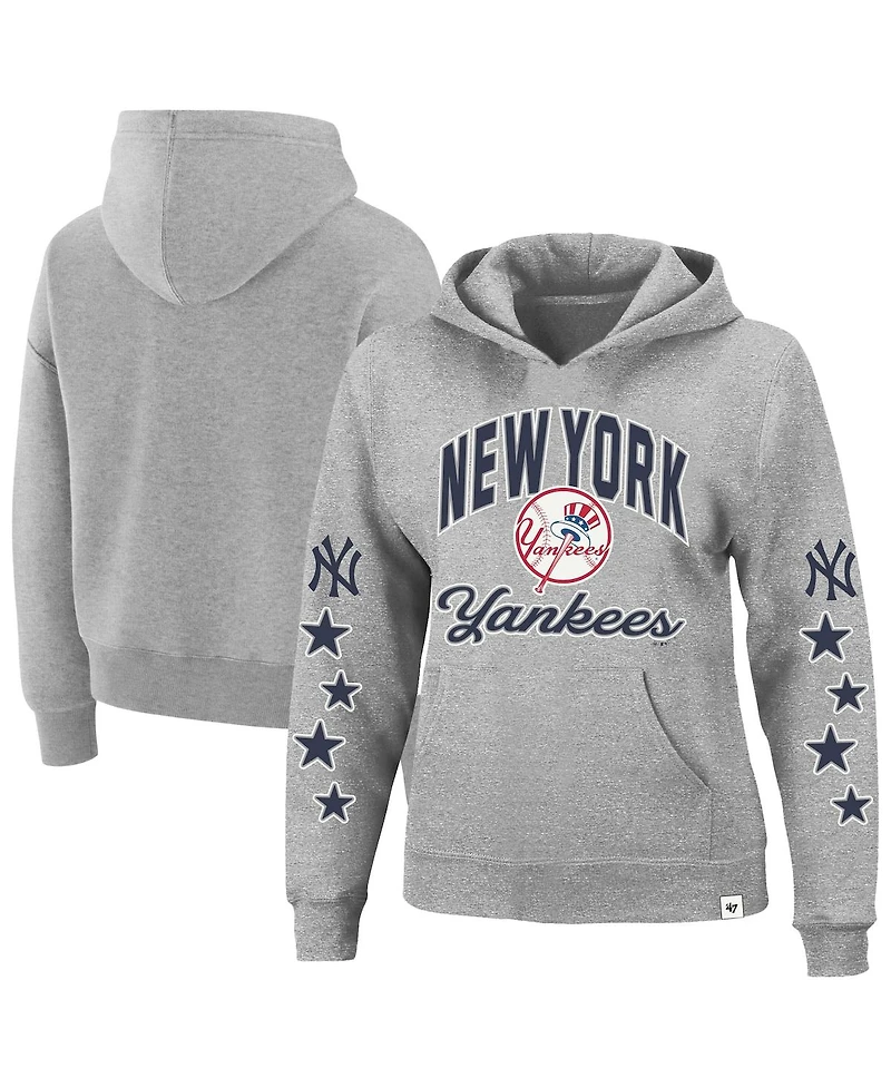 '47 Brand Women's Heather Gray New York Yankees Plus Starry Eye Hoodie