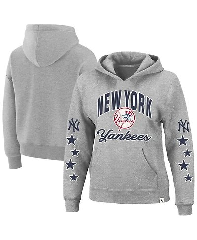 '47 Brand Women's Heather Gray New York Yankees Plus Size Starry Eye Hoodie