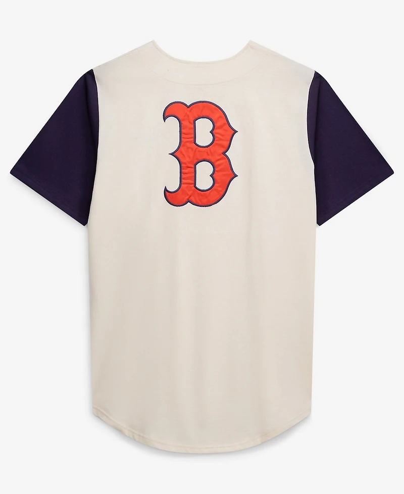 Fanatics Men's Cream Boston Red Sox Big Tall Full-Button Jersey