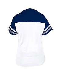 Fanatics Women's White/Royal Los Angeles Dodgers Plus Two-Stripe V-Neck T-Shirt