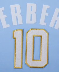 Pro Standard Men's Justin Herbert Powder Blue Los Angeles Chargers Player Name Number Hoodie T-Shirt