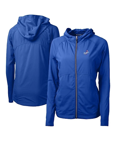 Cutter & Buck Women's Royal Los Angeles Dodgers Adapt Eco Knit Hybrid Full-Zip Hoodie