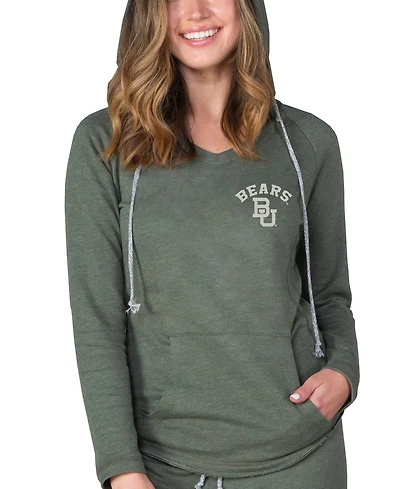 Concepts Sport Women's Green Baylor Bears Mainstream Terry Tri-Blend V-Neck Pullover Hoodie
