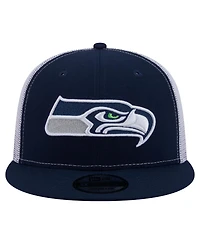 New Era Men's College Navy Seattle Seahawks Core Team 9FIFTY Trucker Snapback Hat