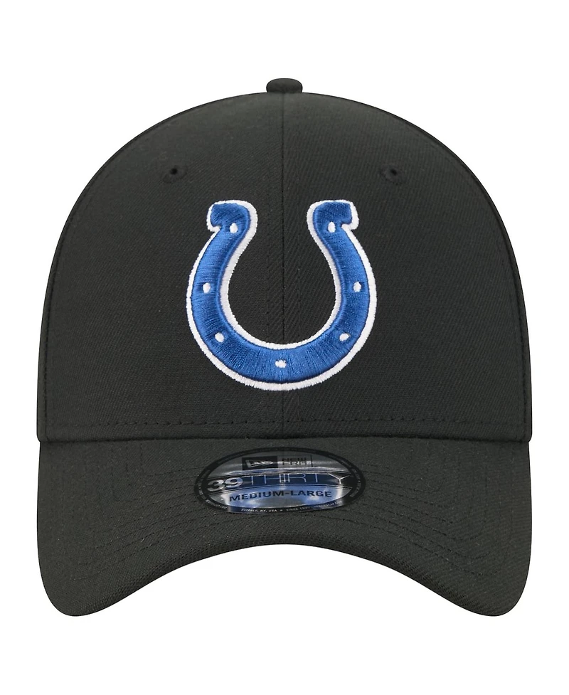 New Era Men's Black Indianapolis Colts Core Team 39THIRTY Flex Hat