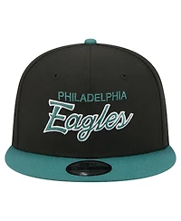 New Era Men's Black Philadelphia Eagles Core Team Script 9FIFTY Snapback Hat