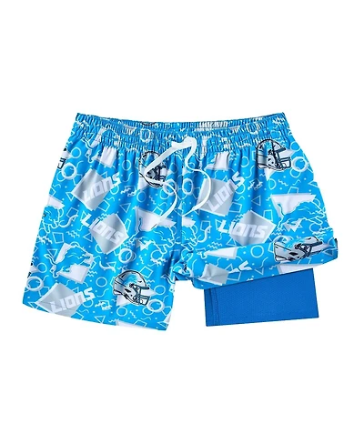 Chubbies Men's Blue Detroit Lions Game Day Fit Classic Lined Swim Trunks