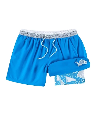 Chubbies Men's Blue Detroit Lions The Secret Lined Swim Trunks